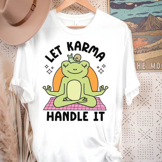 funny karma shirt with frog