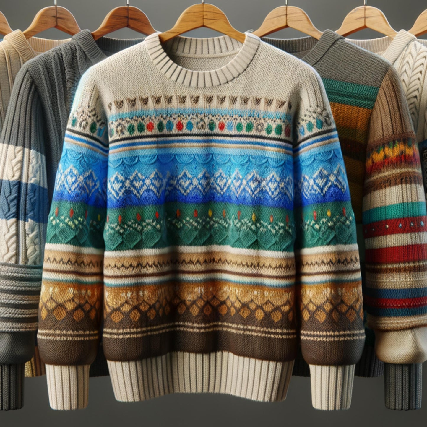 Mystery Box: Dark Grunge 90s Grandpa Pullover – Indie Cabincore, Patterned, Oversized & Cozy Sweater | Vintage Crewneck, Woodland Gift Idea